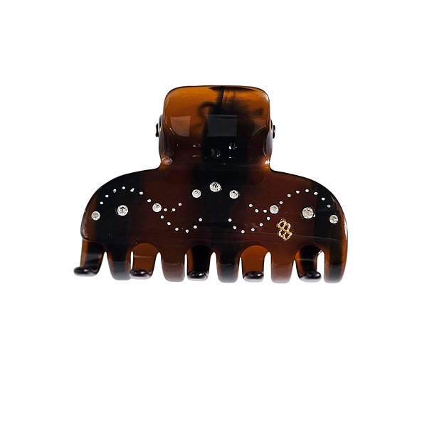 Piranha de cabelo Bianca acrílico marrom com cristais g 05 176