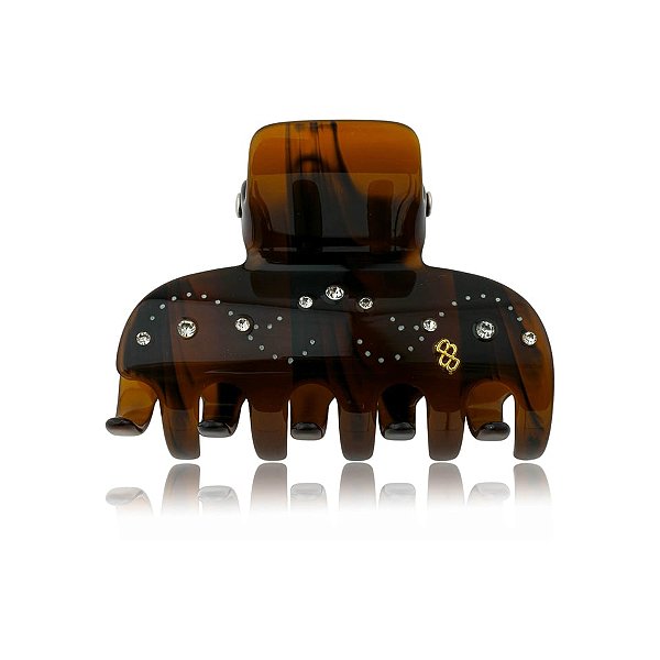 Piranha de cabelo Bianca acrílico marrom com cristais g 05 176