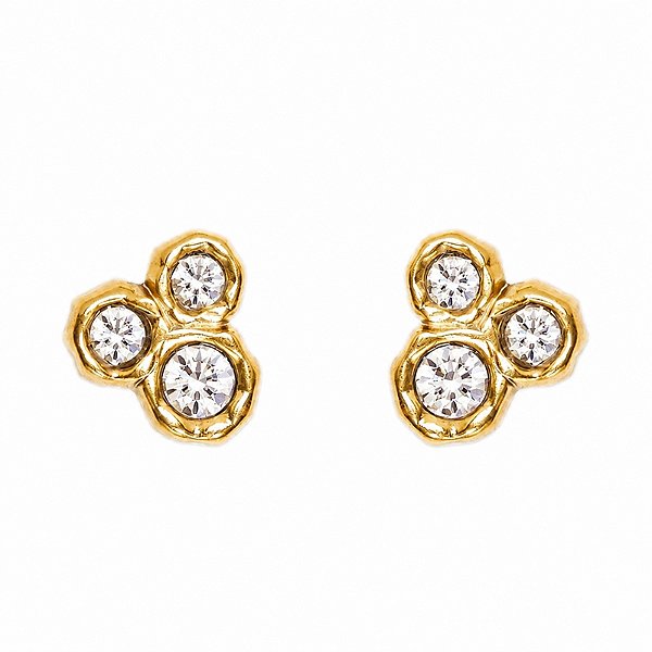 Brinco Morena Canela cristais swarovski ouro vintage semijoia