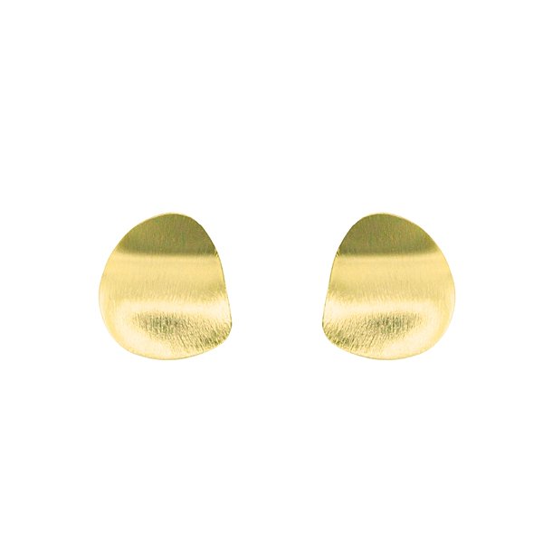 Brinco Palone Design curvado orgânico ouro vintage