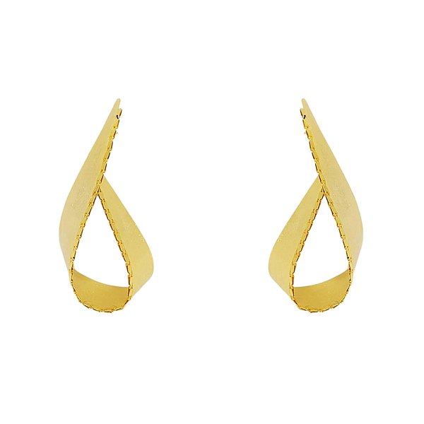 Maxi brinco Palone Design curvado ouro vintage