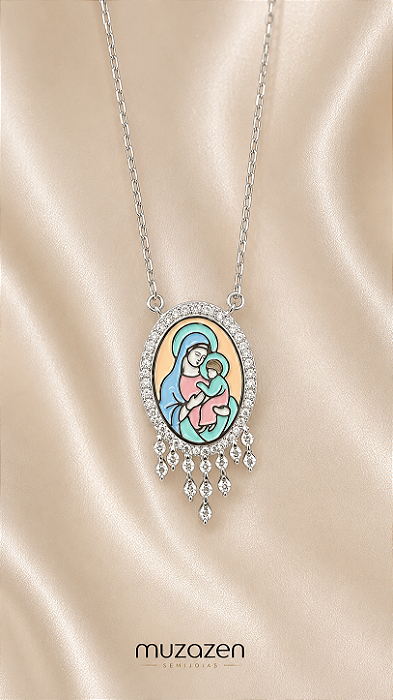COLAR MOISSANITE NOSSA SENHORA DO PERPÉTUO SOCORRO