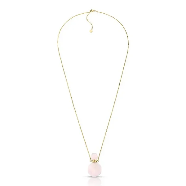 Colar Perfumeiro com Quartzo Rosa Ouro