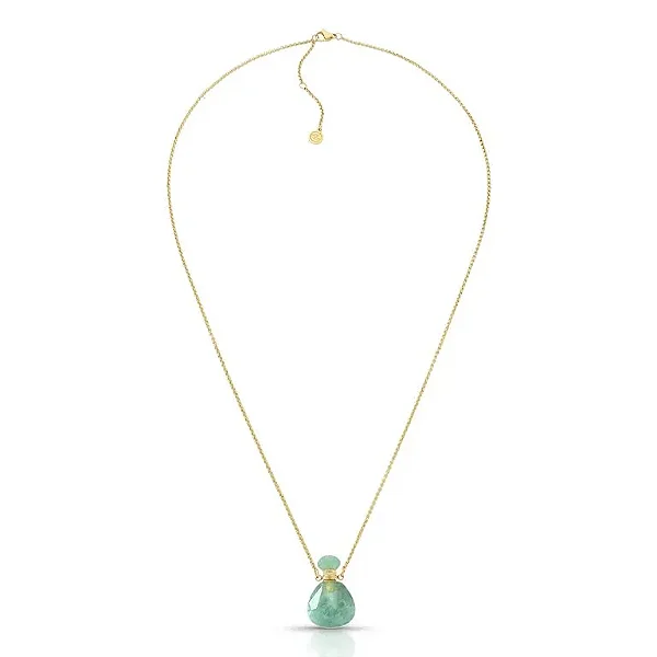 Colar Perfumeiro com Quartzo Verde Ouro