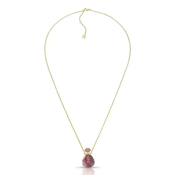 Colar Perfumeiro Quartzo Strawberry Ouro