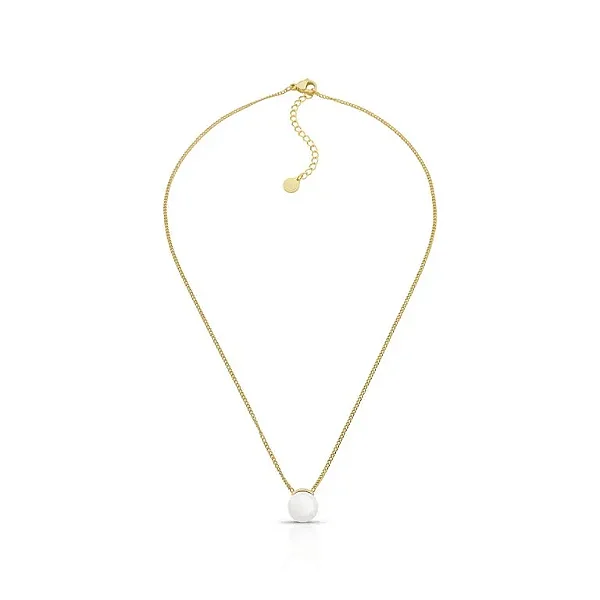 Colar com Pérola Aço Inoxidável Dourado