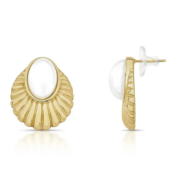 Brinco Dourado com Pérola