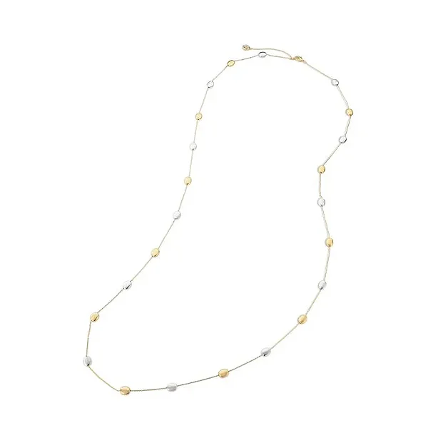 Colar Longo com Mix de Banhos Ouro e Ródio