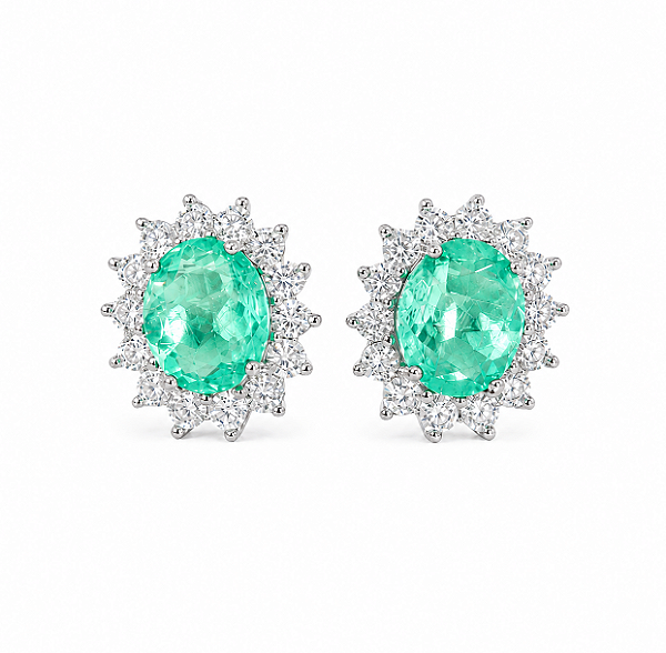 Brinco Moissanite Oval Turmalina Fusion