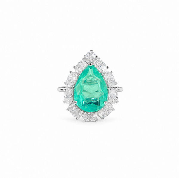 Anel Moissanite Princesa Fusion Turmalina