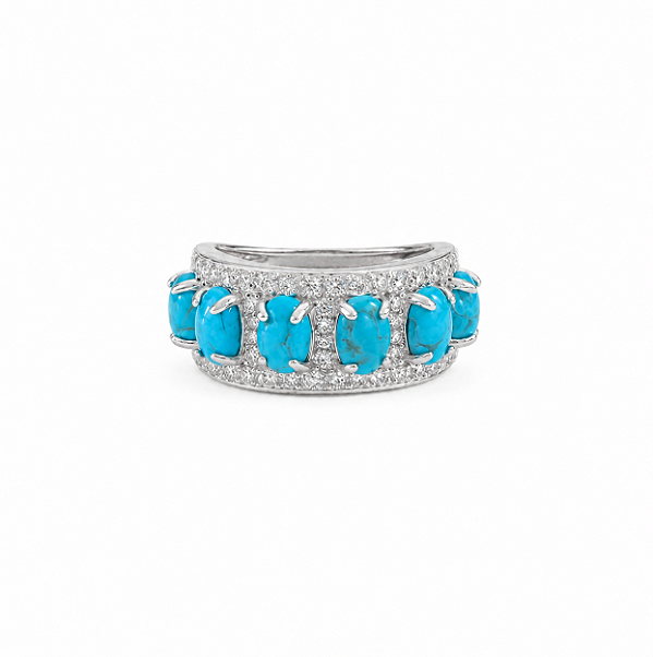 Anel Moissanite Turquesa