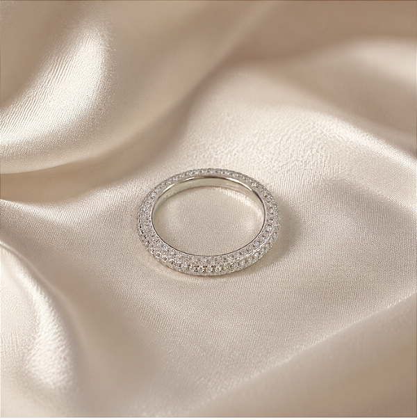Anel Aparador com Moissanite em Prata 92
