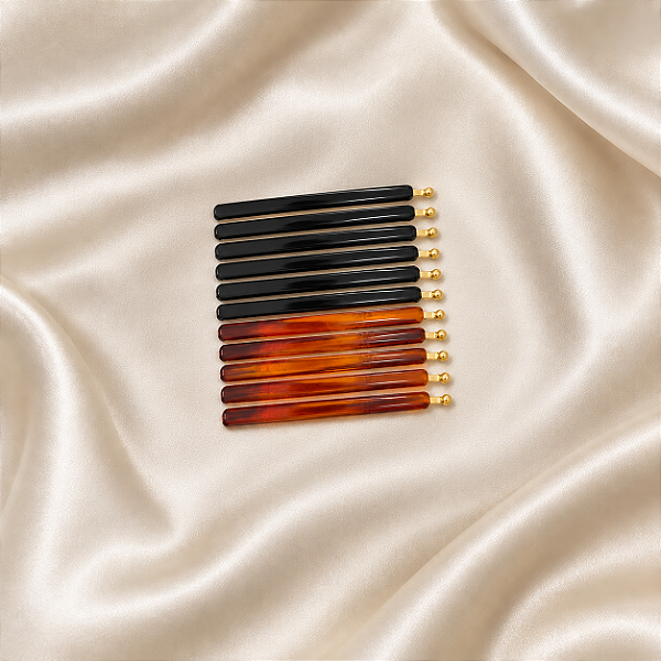 Kit 12 Grampos para Cabelo Preto e Marrom