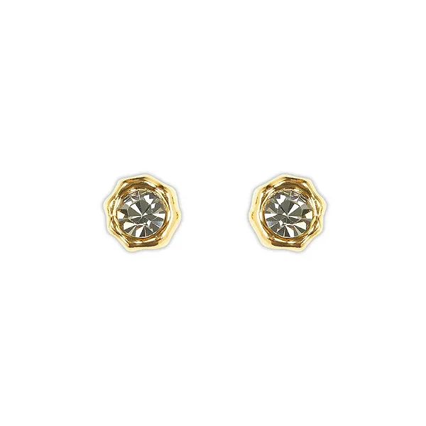 Brinco Morena Canela Ponto de Luz m Cristal Black Diamond ouro semijoia