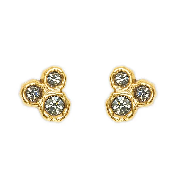 Brinco Morena Canela Cristais black diamond ouro semijoia