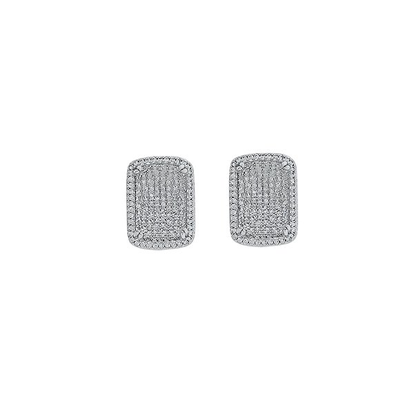 Brinco cristal retangular zircônia ródio semijoia
