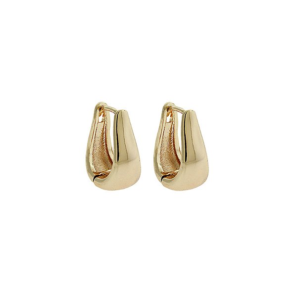 Brinco argola lisa ouro semijoia 16K08013