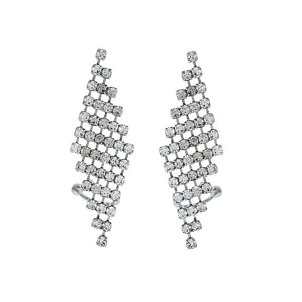 Brinco ear cuff Leticia Sarabia cristal prata
