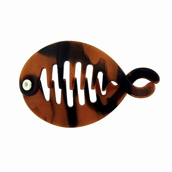 Presilha banana Bianca oval acrílico marrom 60 001