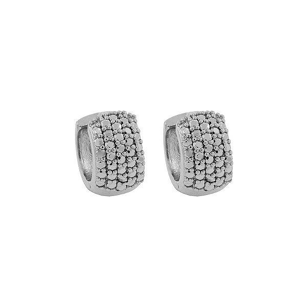 Brinco argolinha M metalizada ródio prata semijoia  16K02011