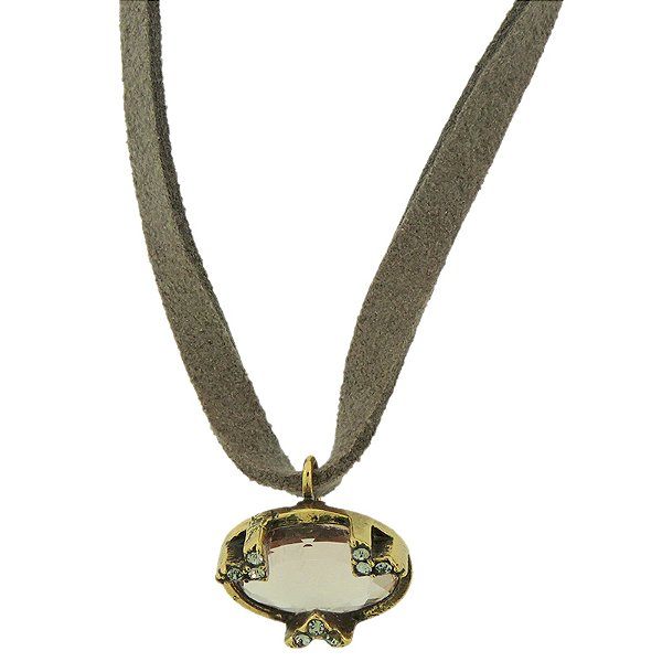 Colar choker Claudia Arbex cristal semijoia