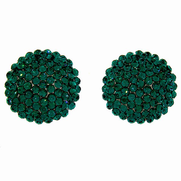 Brinco botão g Leticia Sarabia cristal verde emerald 3901