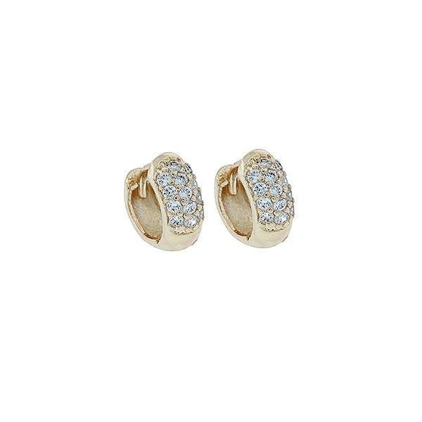Brinco argolinha segundo furo ouro zircônia semijoia 9A21093
