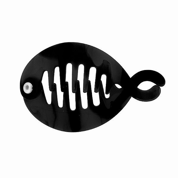 Presilha banana Bianca oval acrílico preto 60 001