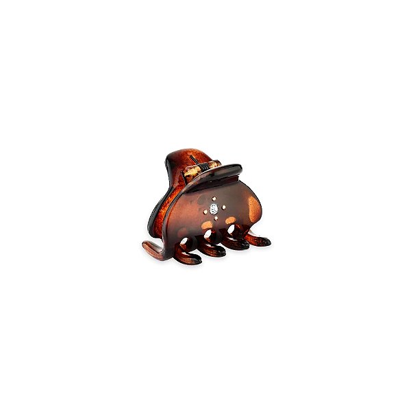 Piranha de cabelo francesa pequena Finestra marrom strass N341/2s