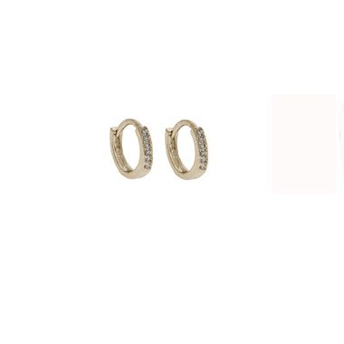 Brinco argolinha segundo furo zircônia ouro semijoia 17K13012