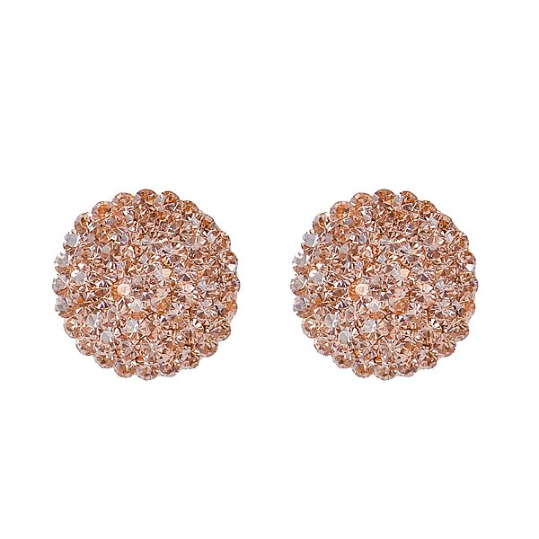 Brinco botão g Leticia Sarabia cristal pêssego light peach 3901