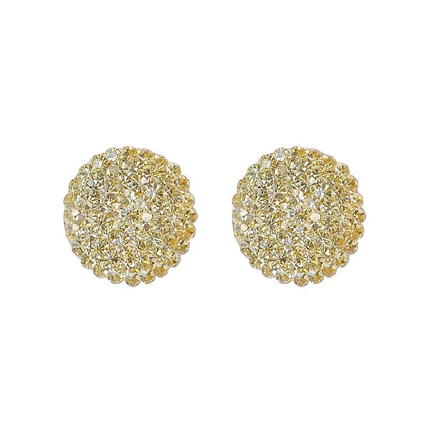 Brinco botão g Leticia Sarabia cristal amarelo jonquil 3901