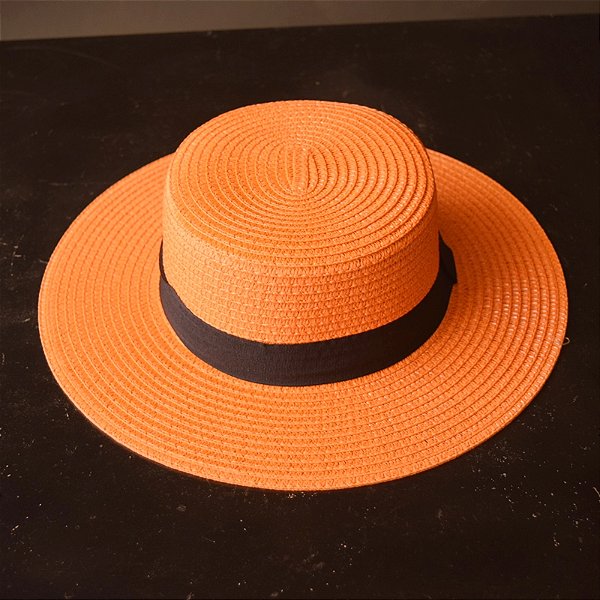 Chapéu praia palha laranja