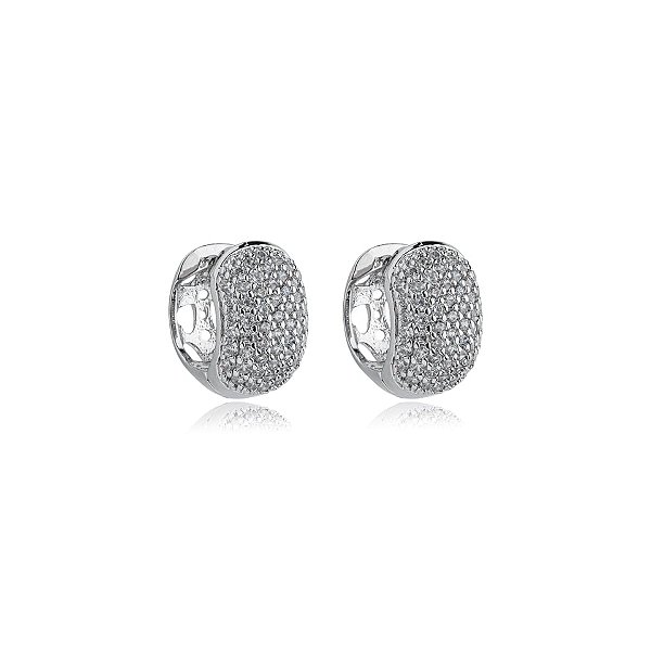 Brinco argola g ródio zircônia cristal semijoia 12A14010