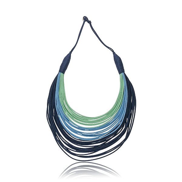 Colar Design Natural fios de algodão tricolor CO 1307