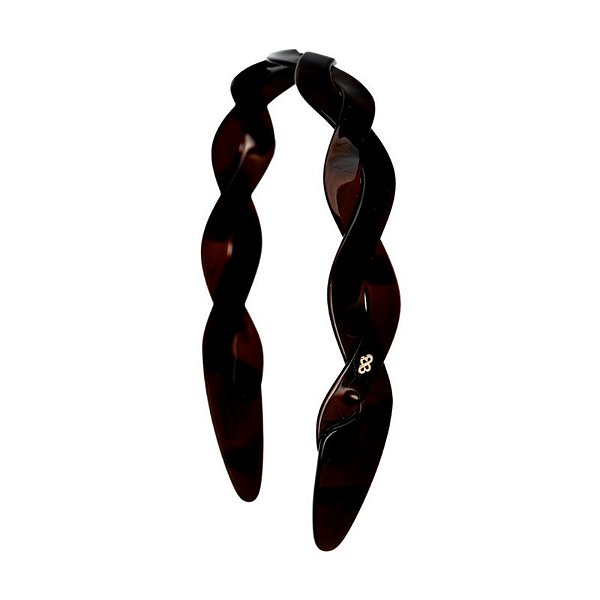 Tiara acrílico Bianca trançada marrom 20 010