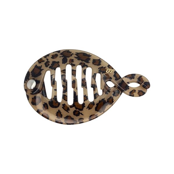Presilha banana Bianca oval acrílico animal print 60 001