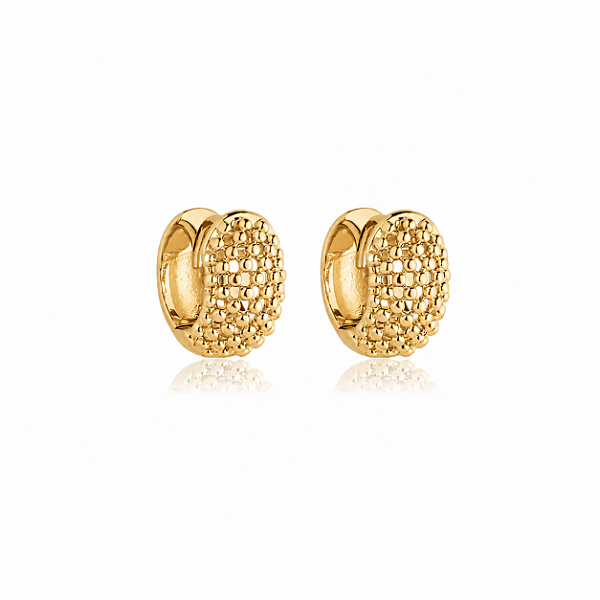 Brinco argolinha vazado m ouro semijoia 20A03046
