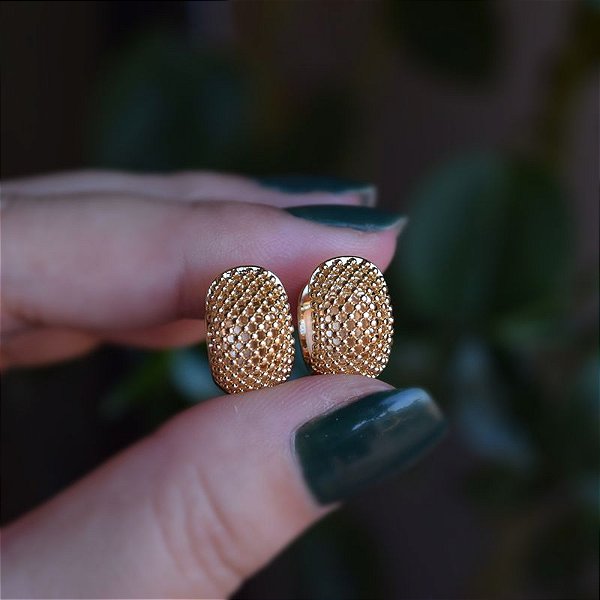 Brinco argolinha vazado g ouro semijoia 20A03047