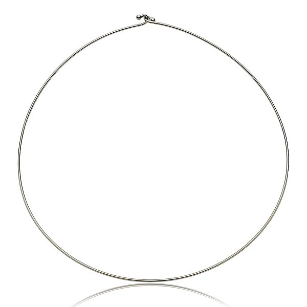 Colar aro fino choker liso ródio negro semijoia