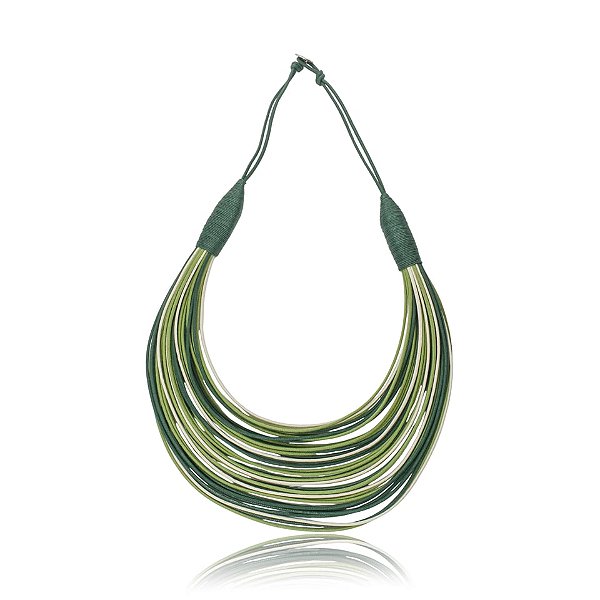 Colar Design Natural fios de algodão tricolor CO 1248