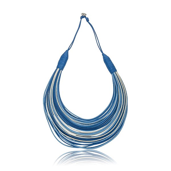 Colar Design Natural fios de algodão tricolor CO 1248