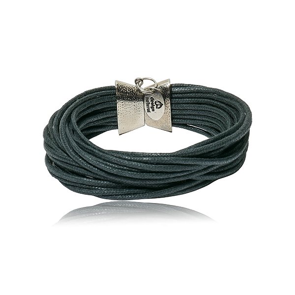 Pulseira Design Natural fios de algodão preto