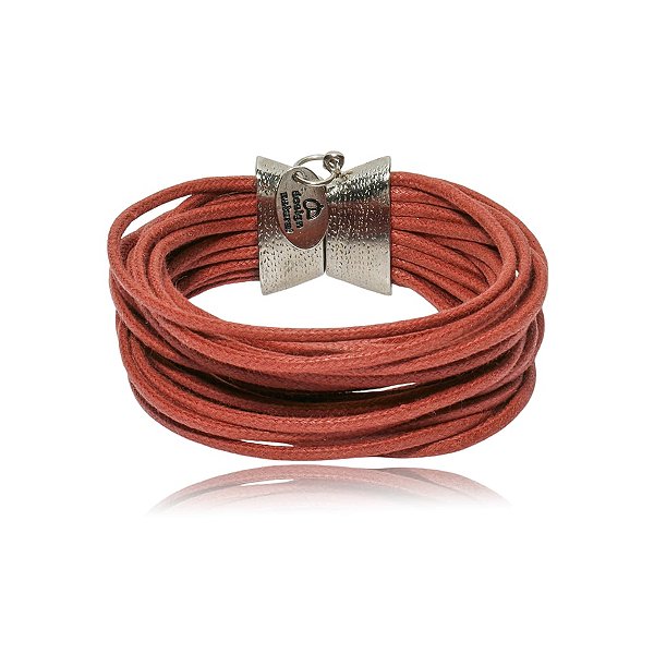 Pulseira Design Natural fios de algodão marsala