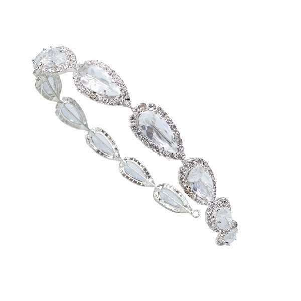 Tiara coroa noiva cristais gota ródio semijoia