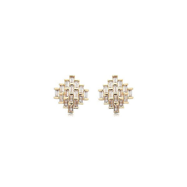 Brinco zircônia ouro semijoia 19k01046