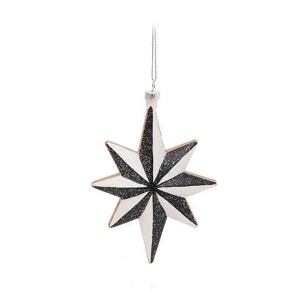 Enfeite de Árvore de Natal Preto e Branco