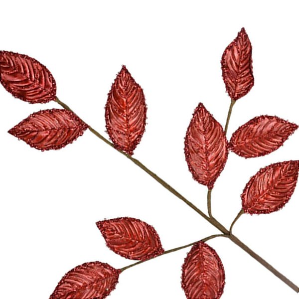 Galho Folha de Ficus Vermelho