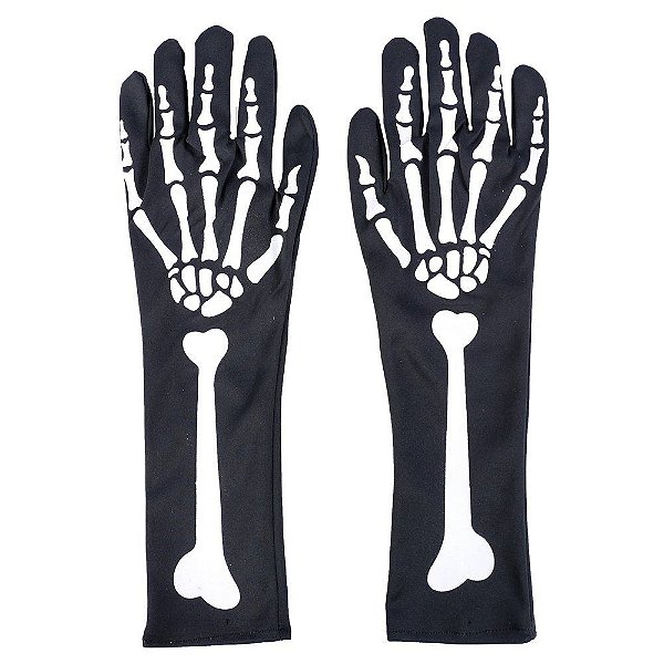 Fantasia de Halloween - Luva Esqueleto Comprida