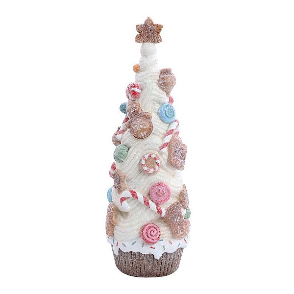 Árvore de Gingerbread no Cupcake em Resina